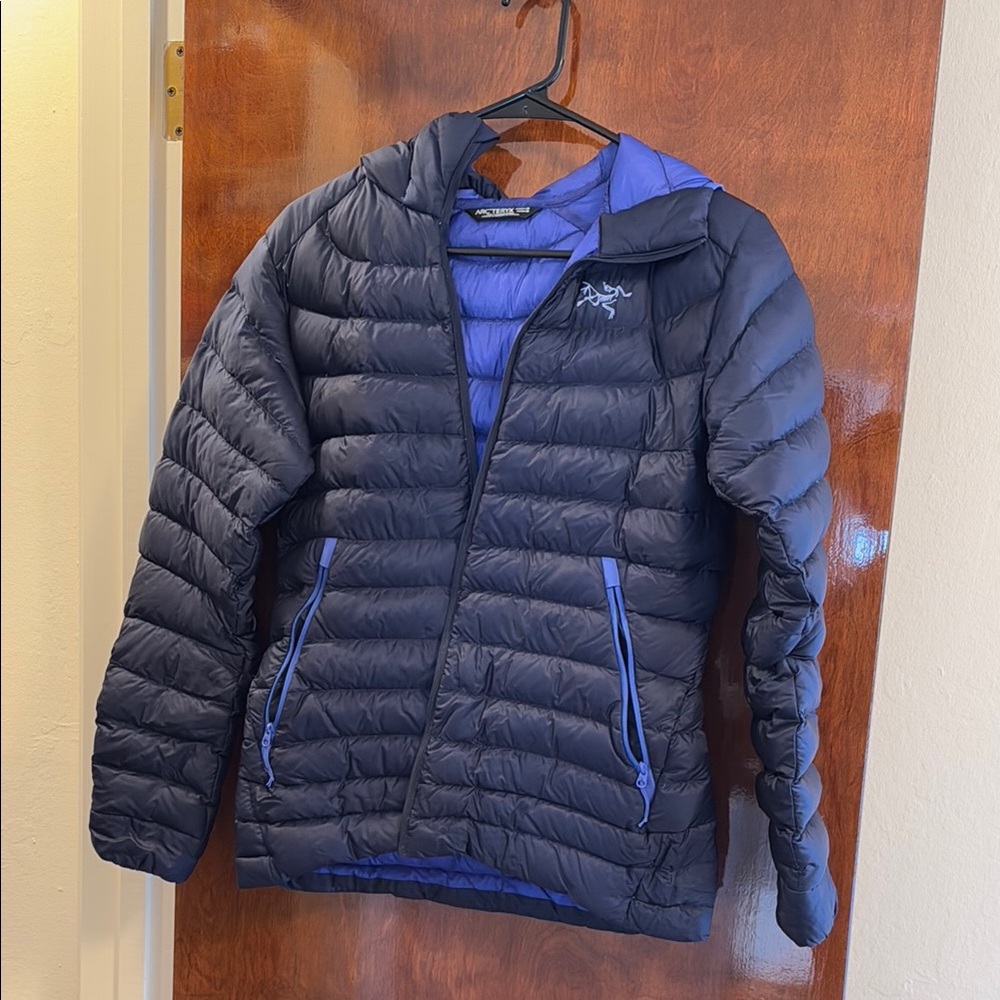 Arc'teryx Black and Blue Puffer Jacket